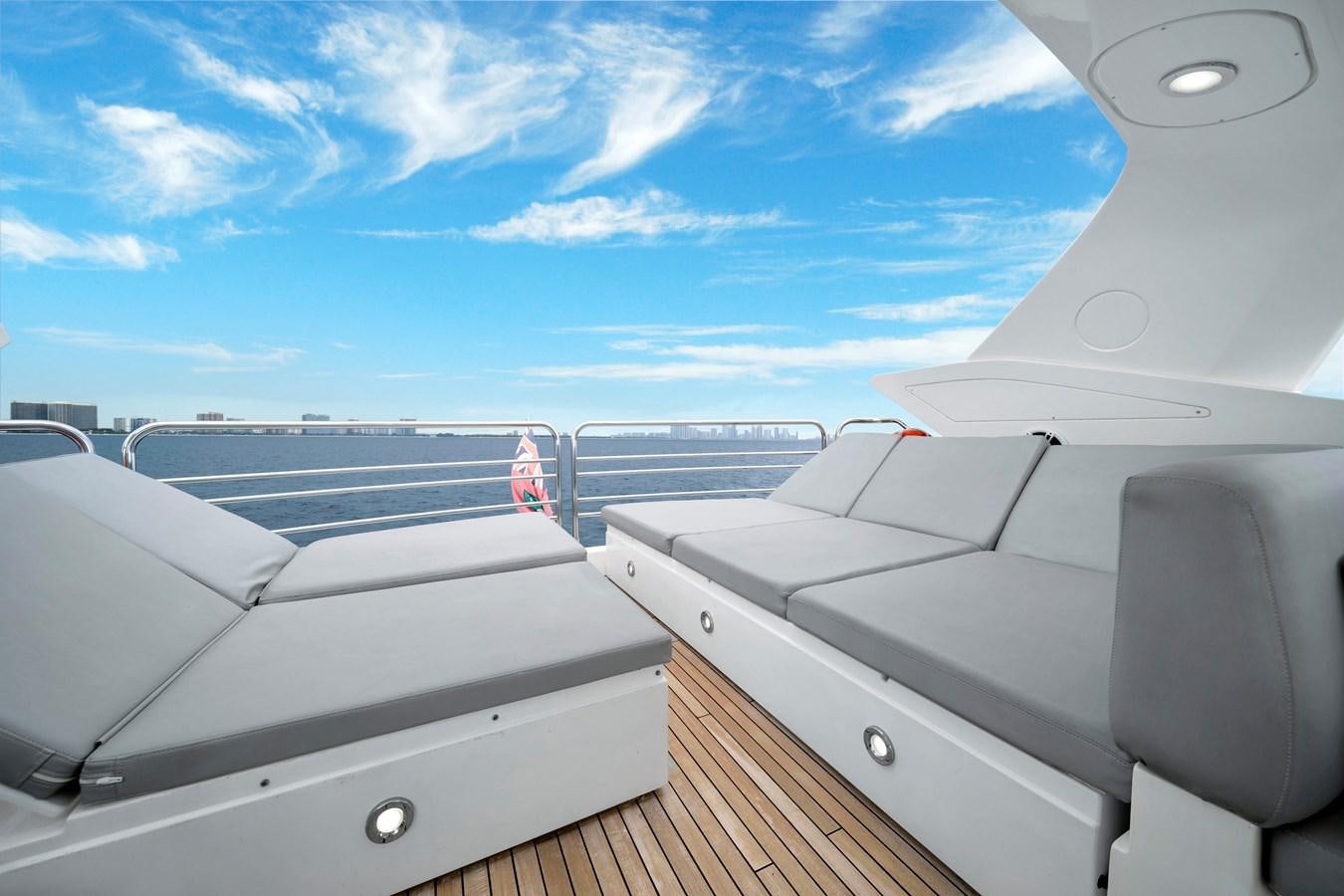 a view of the wing of an airplane aboard QUATTRO Yacht for Sale