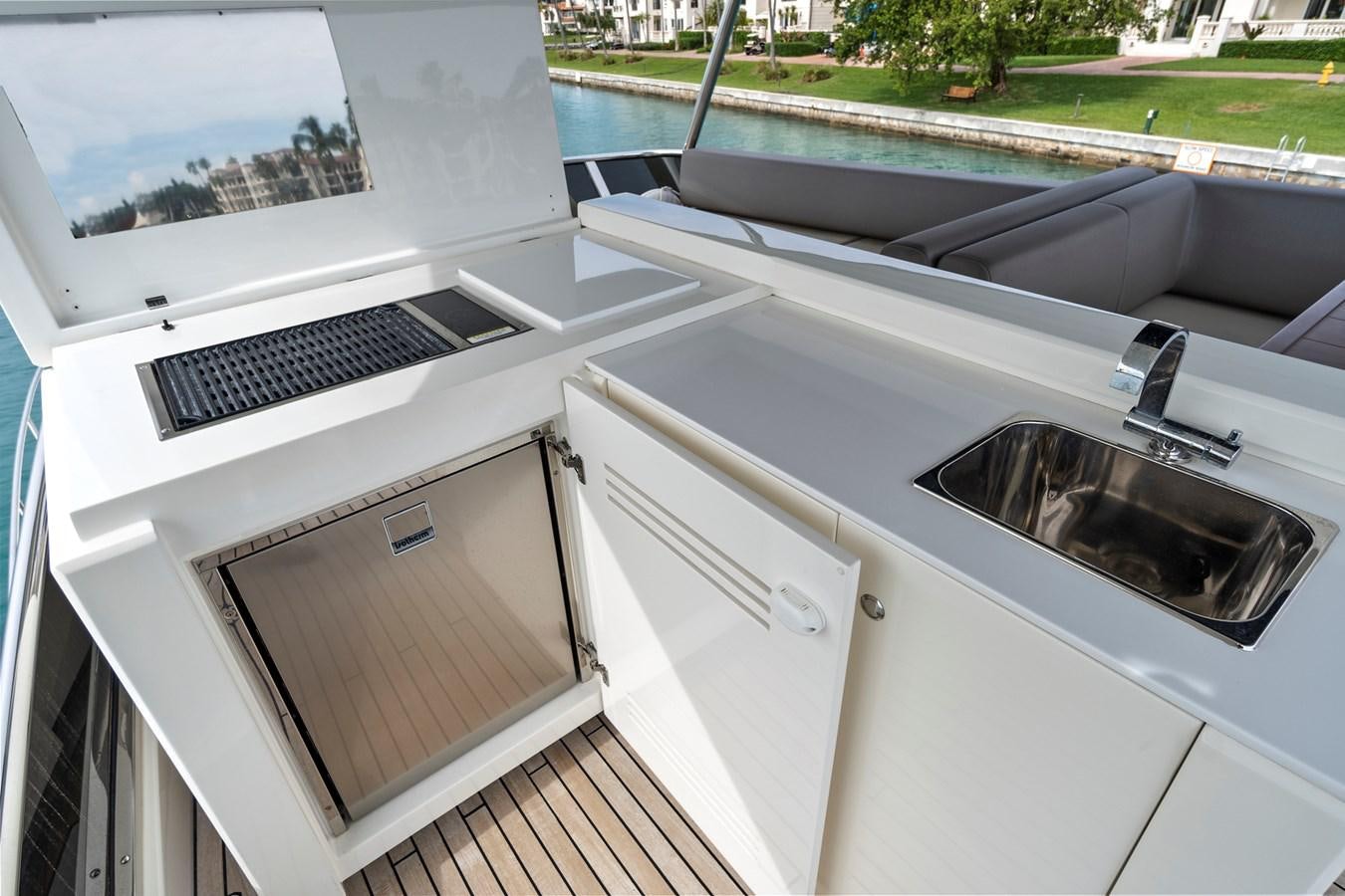 a car with a sink and a window aboard SAN PEDRO Yacht for Sale