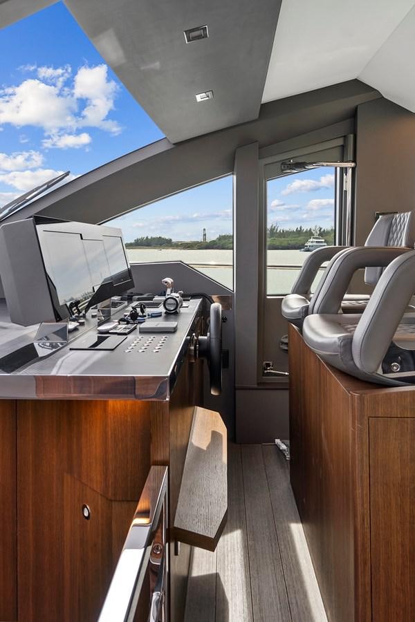 a room with a desk and a window aboard SAN PEDRO Yacht for Sale