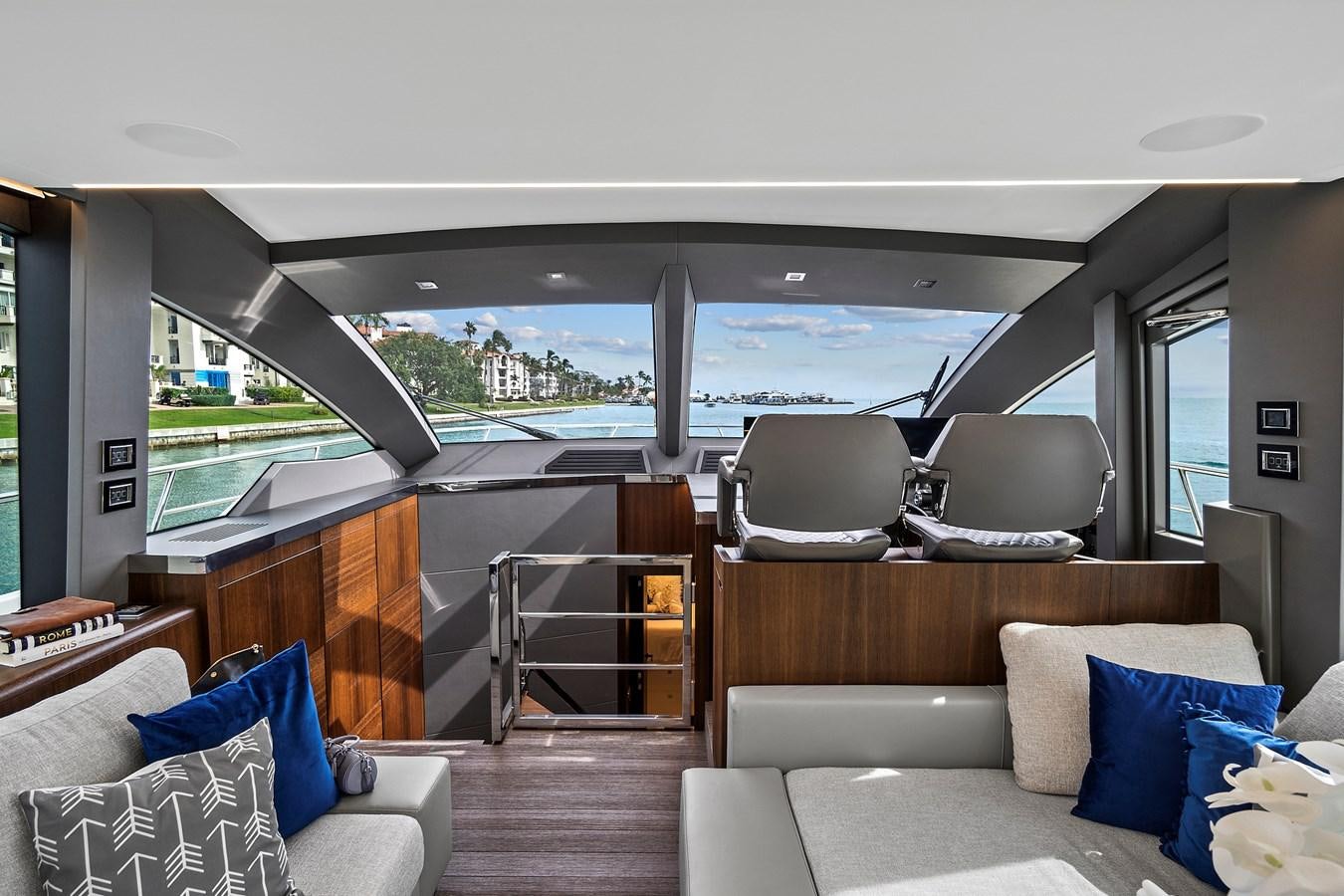 a boat with a view of the water and the land below aboard SAN PEDRO Yacht for Sale