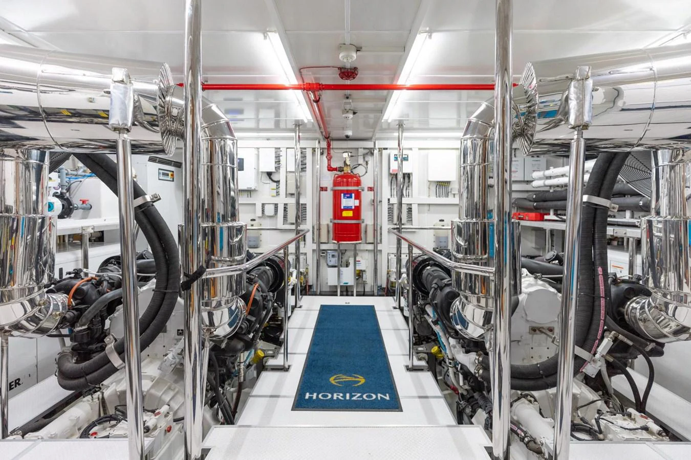 a room with pipes and tubes aboard ADAGIO Yacht for Sale