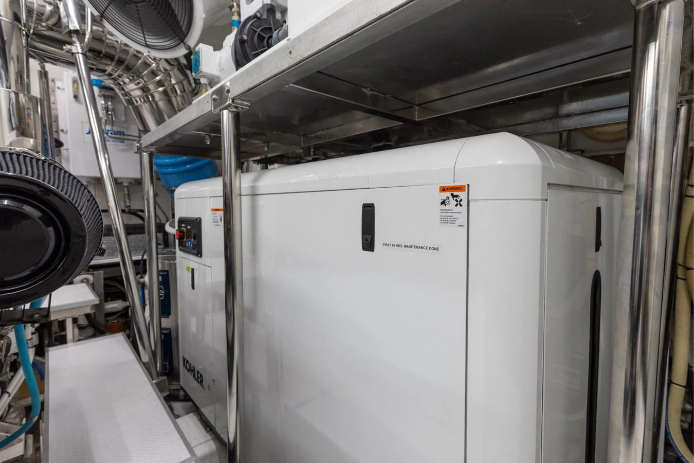 a large machine in a room aboard ADAGIO Yacht for Sale
