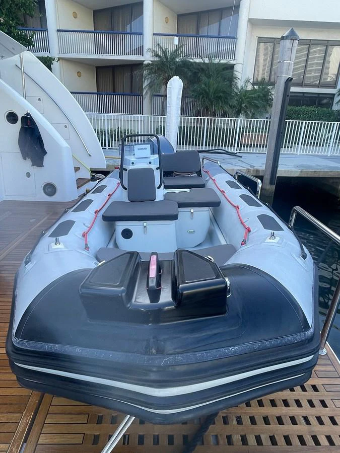 a black and white car aboard ADAGIO Yacht for Sale