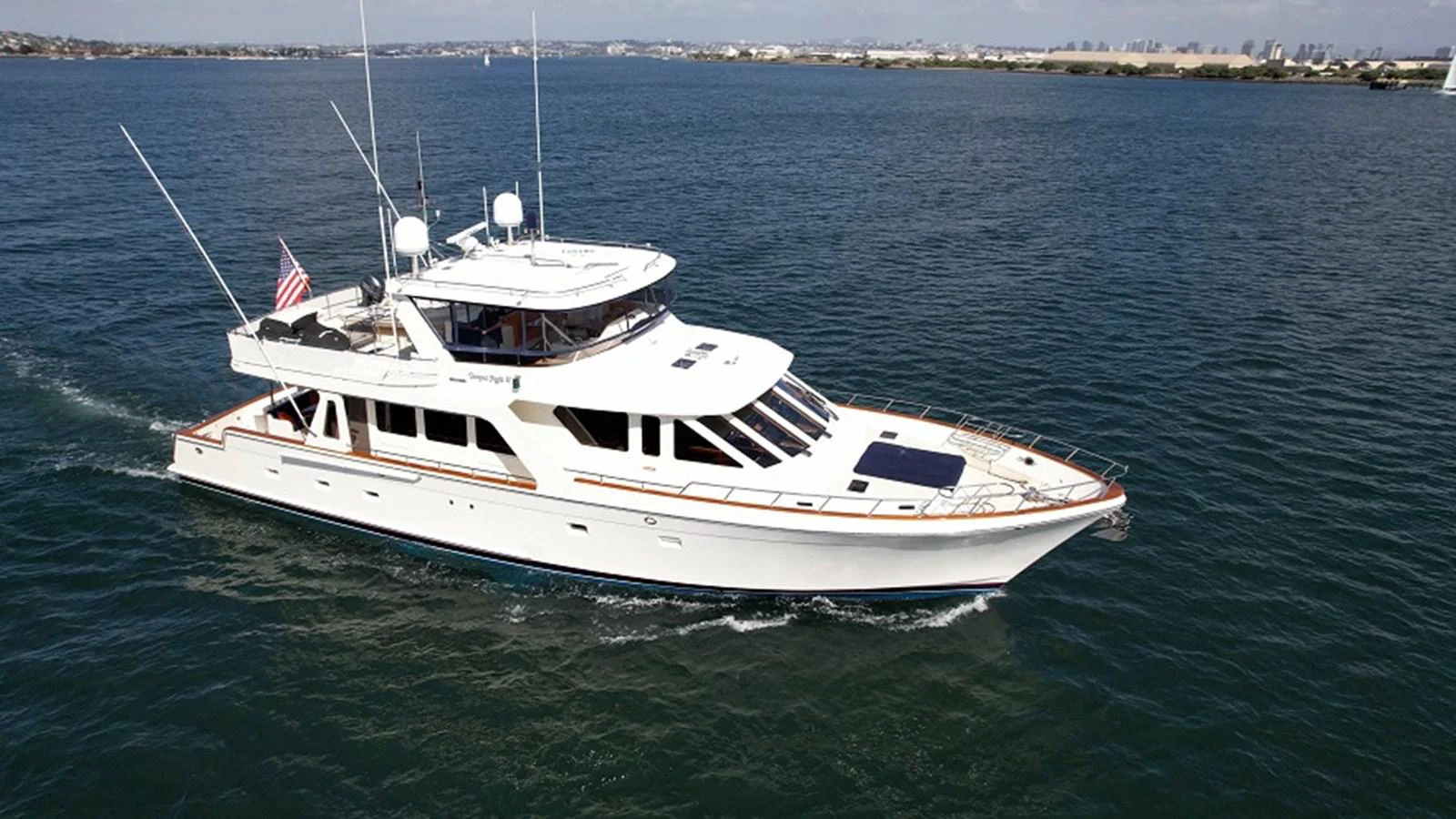 a boat on the water aboard TEMPUS FUGIT II Yacht for Sale