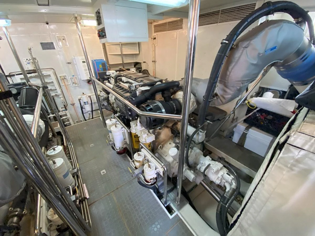 a group of people in a room aboard TEMPUS FUGIT II Yacht for Sale