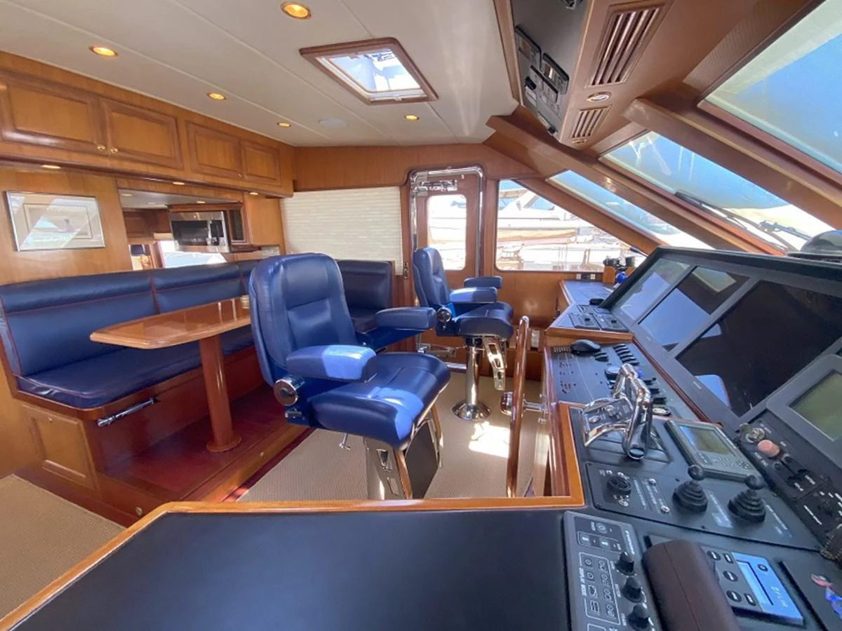 inside of a building with computers aboard TEMPUS FUGIT II Yacht for Sale