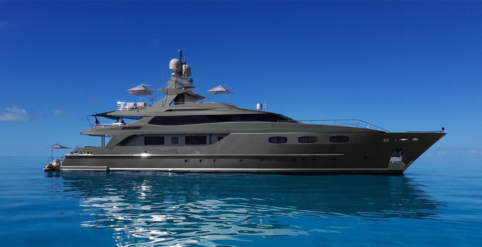 a large ship in the water aboard SOFIA 3 Yacht for Sale