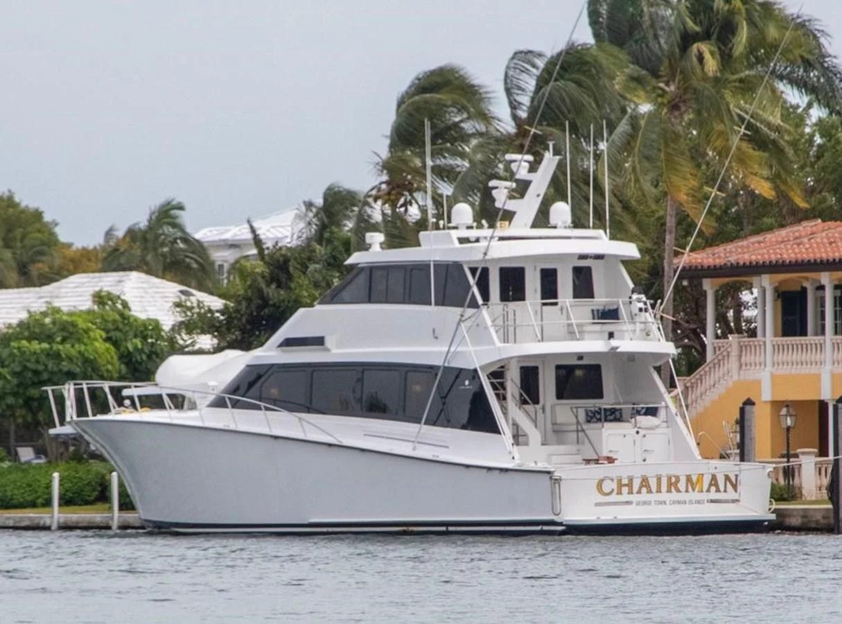 a white yacht in the water aboard CHAIRMAN Yacht for Sale