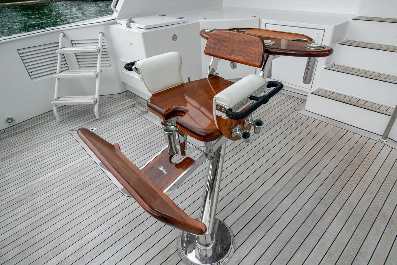 a boat on a deck aboard CHAIRMAN Yacht for Sale