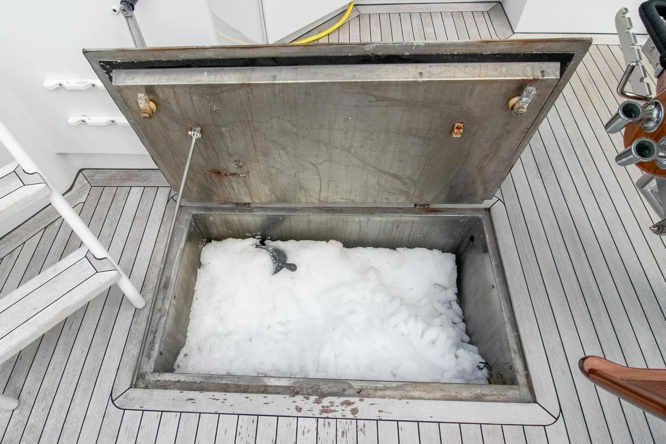 a large metal container with a white substance inside aboard CHAIRMAN Yacht for Sale