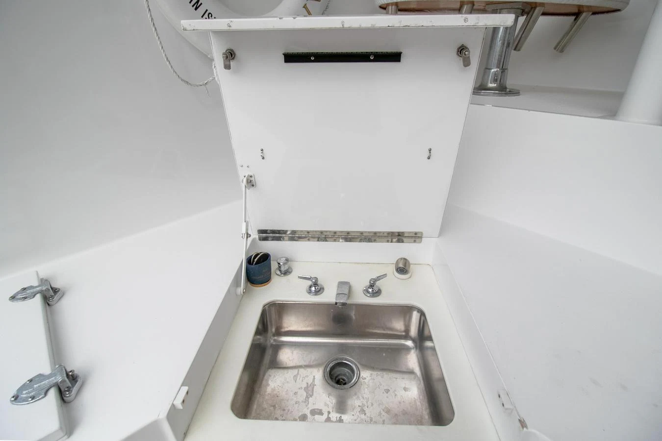 a sink and faucet in a room aboard CHAIRMAN Yacht for Sale
