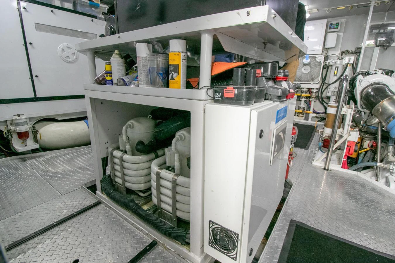 a large white machine with a green substance in it aboard CHAIRMAN Yacht for Sale