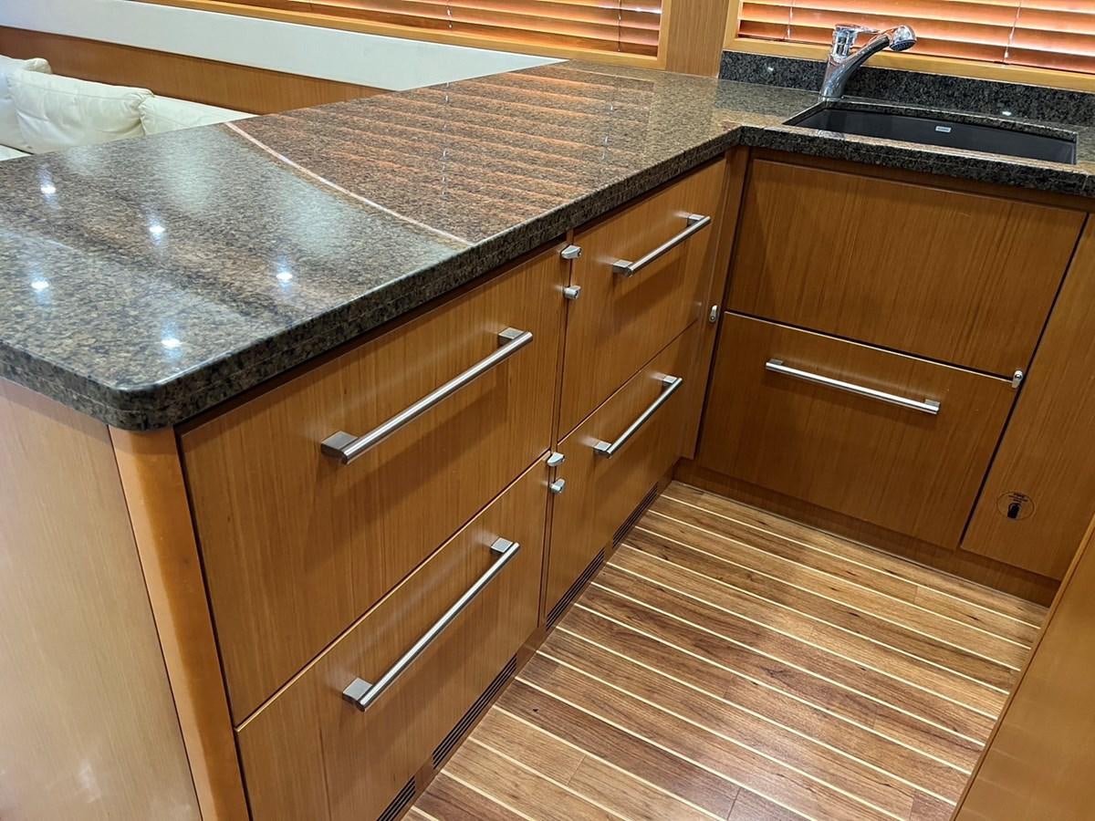 a kitchen with granite counter tops aboard FORWARD Yacht for Sale