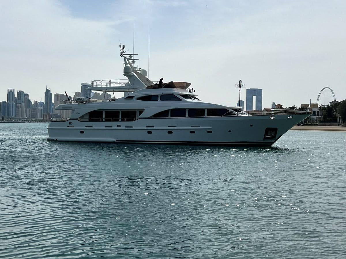 a boat on the water aboard BENETTI 100 Yacht for Sale