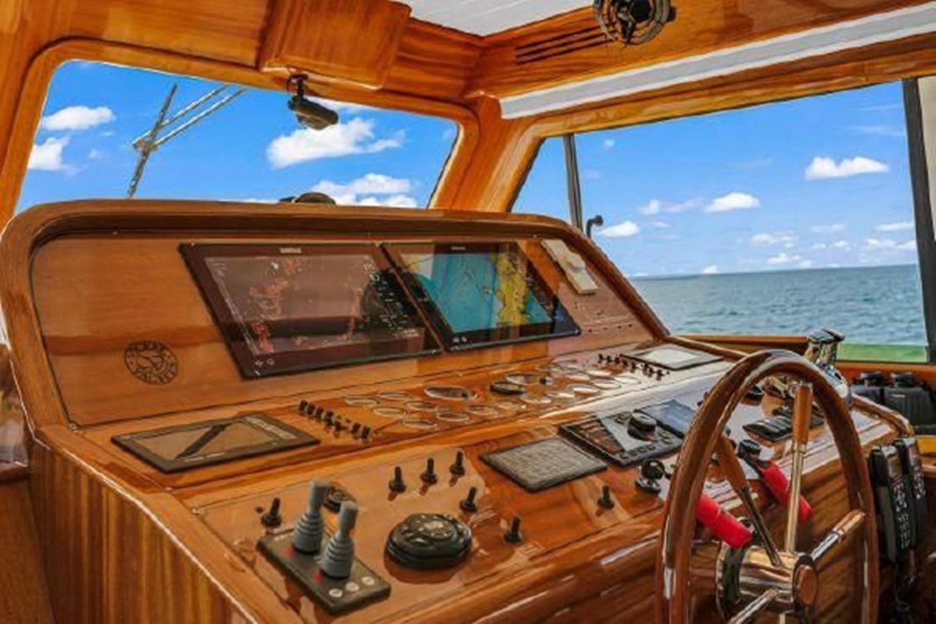 inside of a wooden boat aboard TRUANT Yacht for Sale