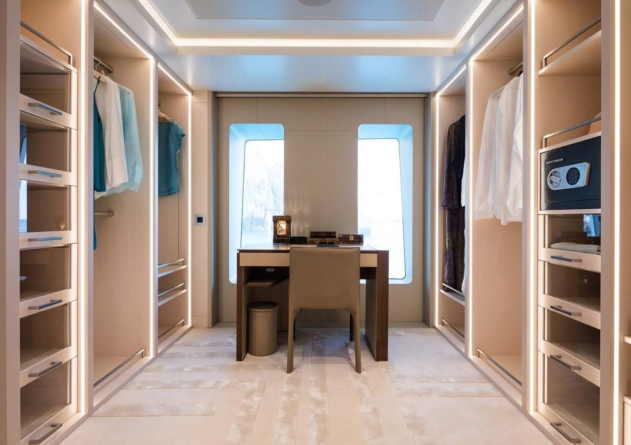 a room with a desk and a computer aboard STELLA MI Yacht for Sale