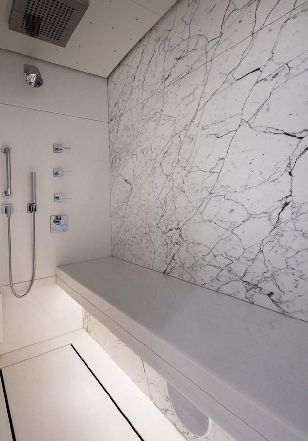 a white tiled wall aboard STELLA MI Yacht for Sale