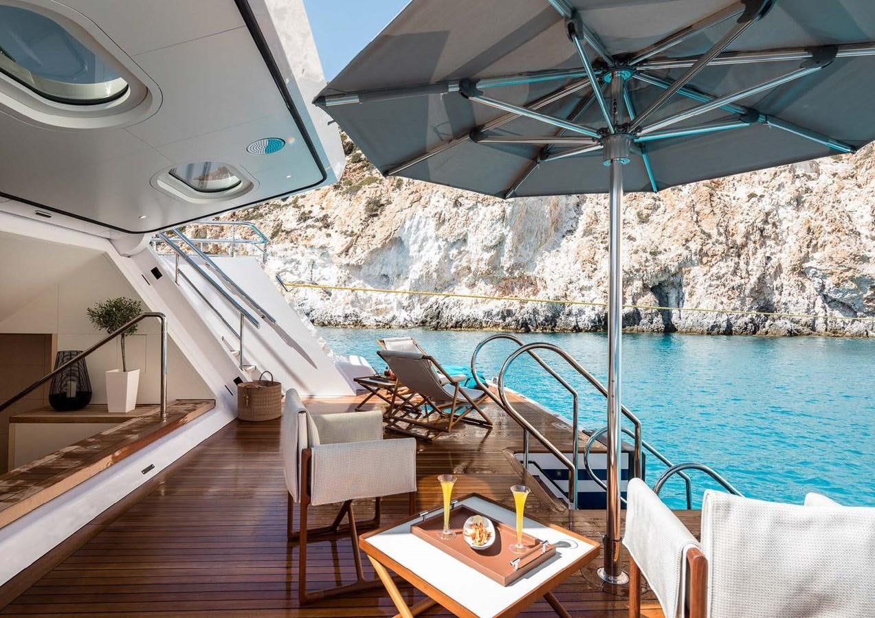 a boat on a deck aboard STELLA MI Yacht for Sale