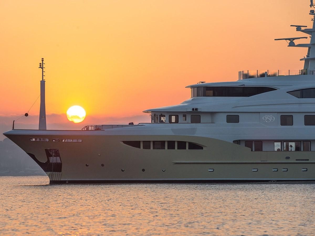 a cruise ship in the water aboard JADE 959 Yacht for Sale