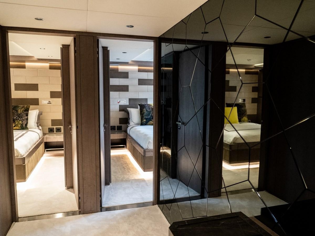 a room with a glass door aboard NIXTUN Yacht for Sale