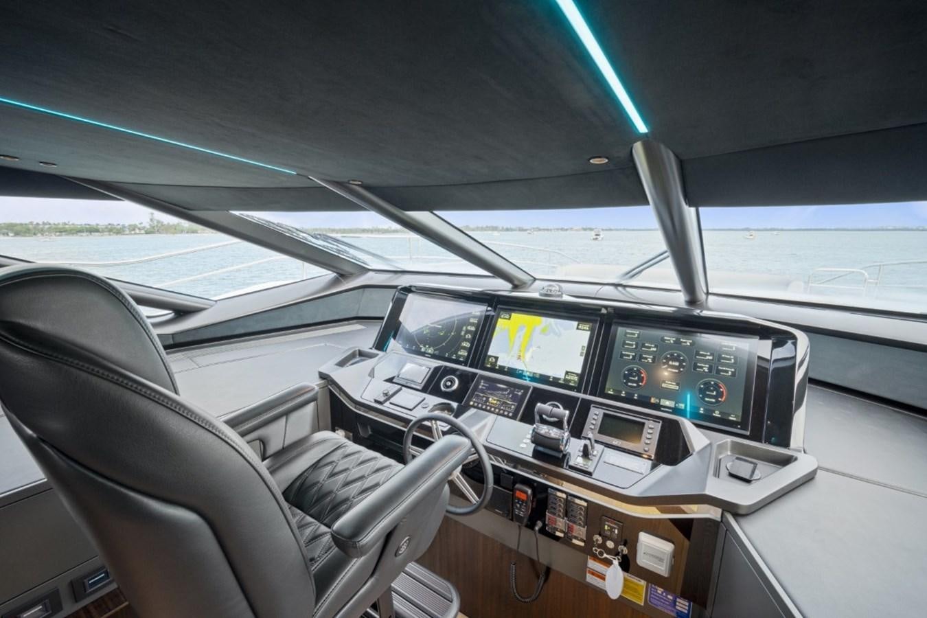 inside of a car aboard SUNSEEKER 90/25 Yacht for Sale