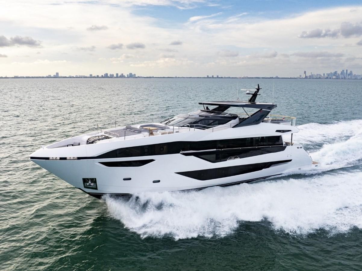a white yacht on the water aboard SUNSEEKER 90/25 Yacht for Sale