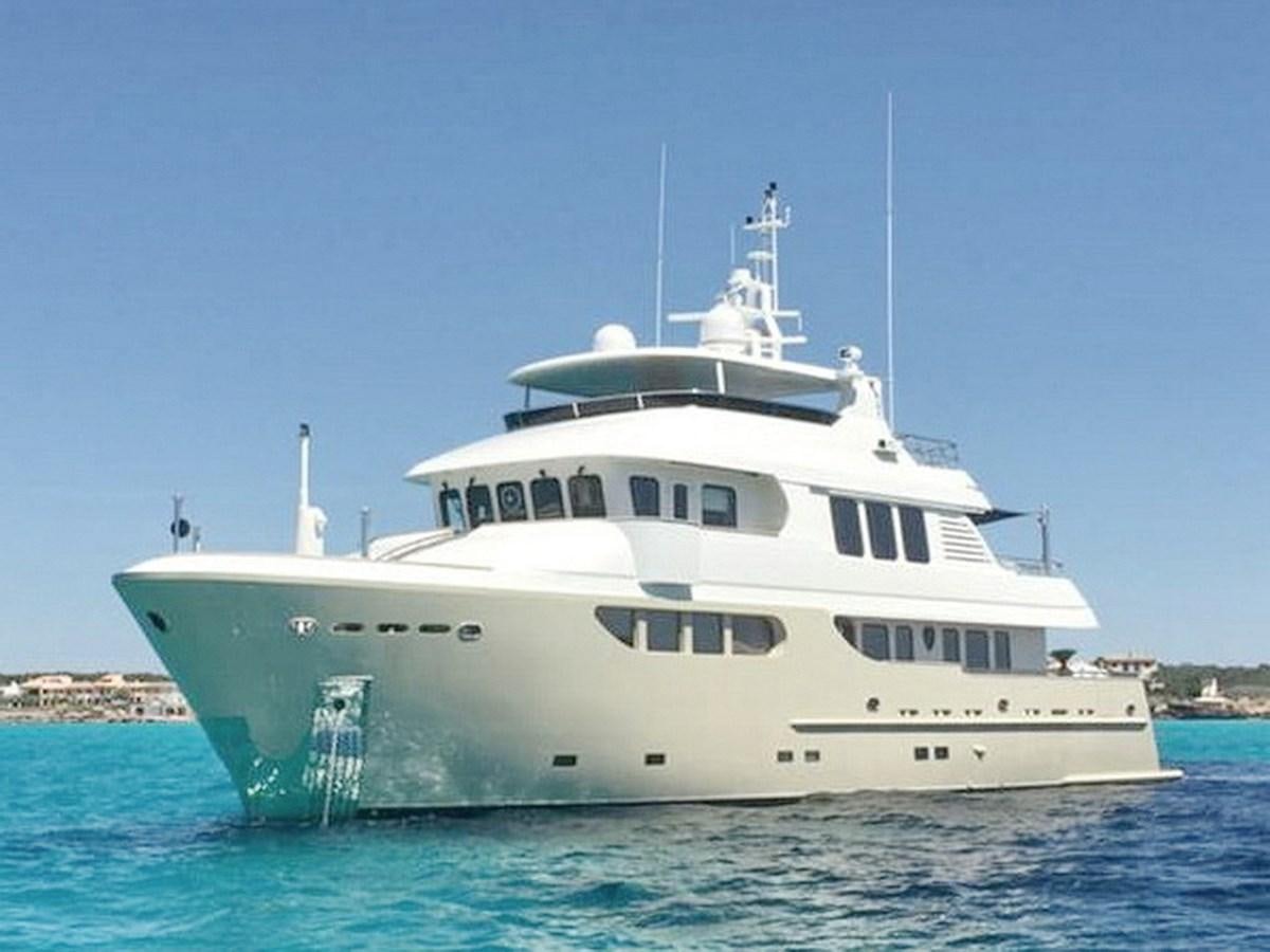 a large white boat in the water aboard O Yacht for Sale