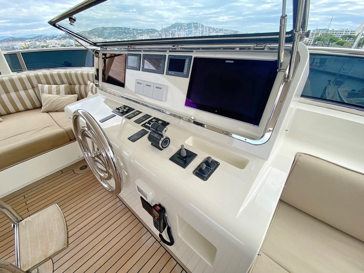 a room with a large tv and a couch aboard O Yacht for Sale