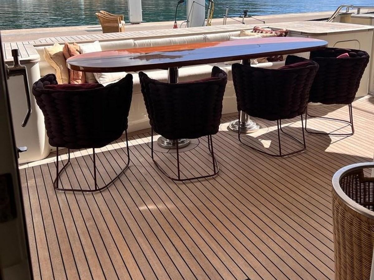 a table with chairs around it aboard O Yacht for Sale