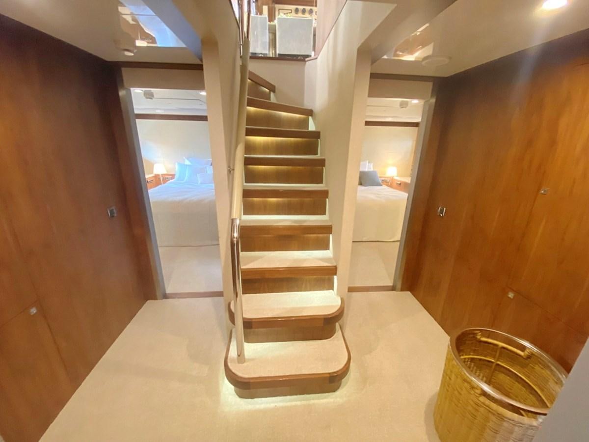 a staircase in a building aboard O Yacht for Sale