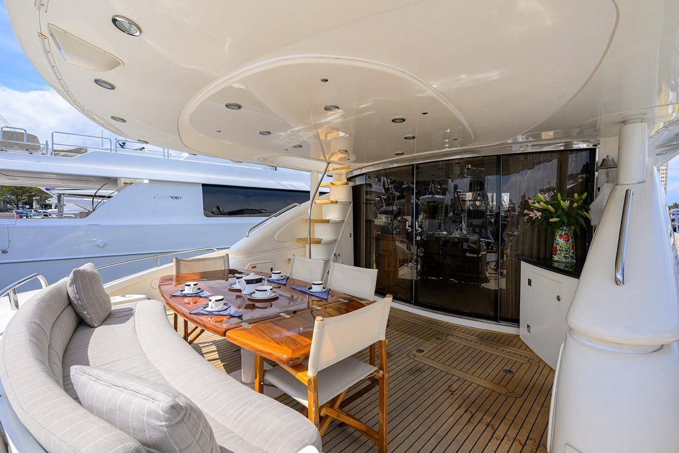 a dining table in a boat aboard MISTRAL Yacht for Sale