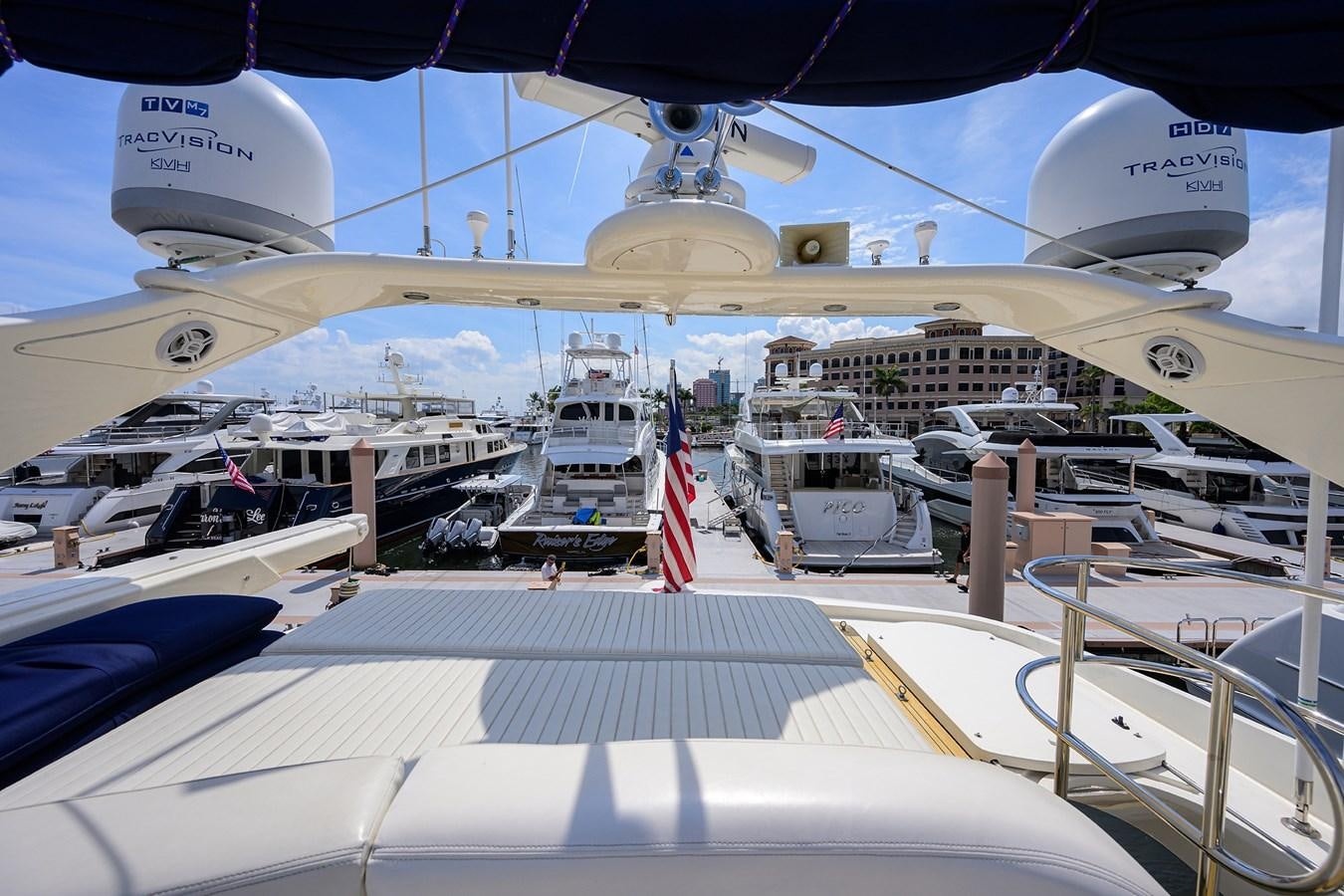 a group of boats are parked in a harbor aboard MISTRAL Yacht for Sale