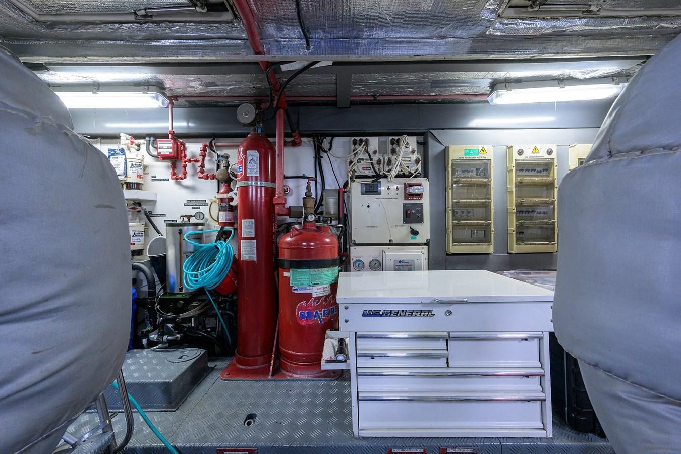 a room with machinery and equipment aboard MISTRAL Yacht for Sale