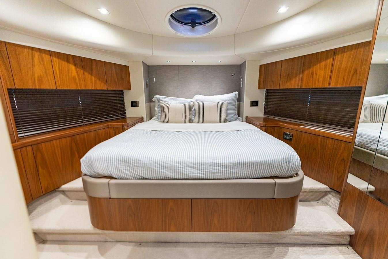 a bed in a room aboard SHANTI Yacht for Sale