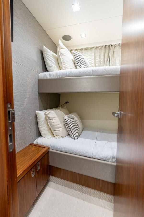 a room with two beds aboard SHANTI Yacht for Sale