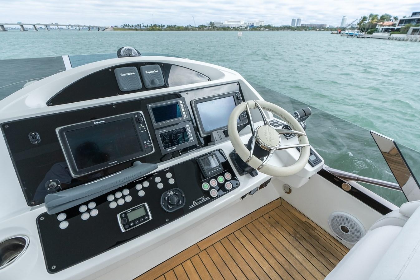 a black and white boat on water aboard SHANTI Yacht for Sale