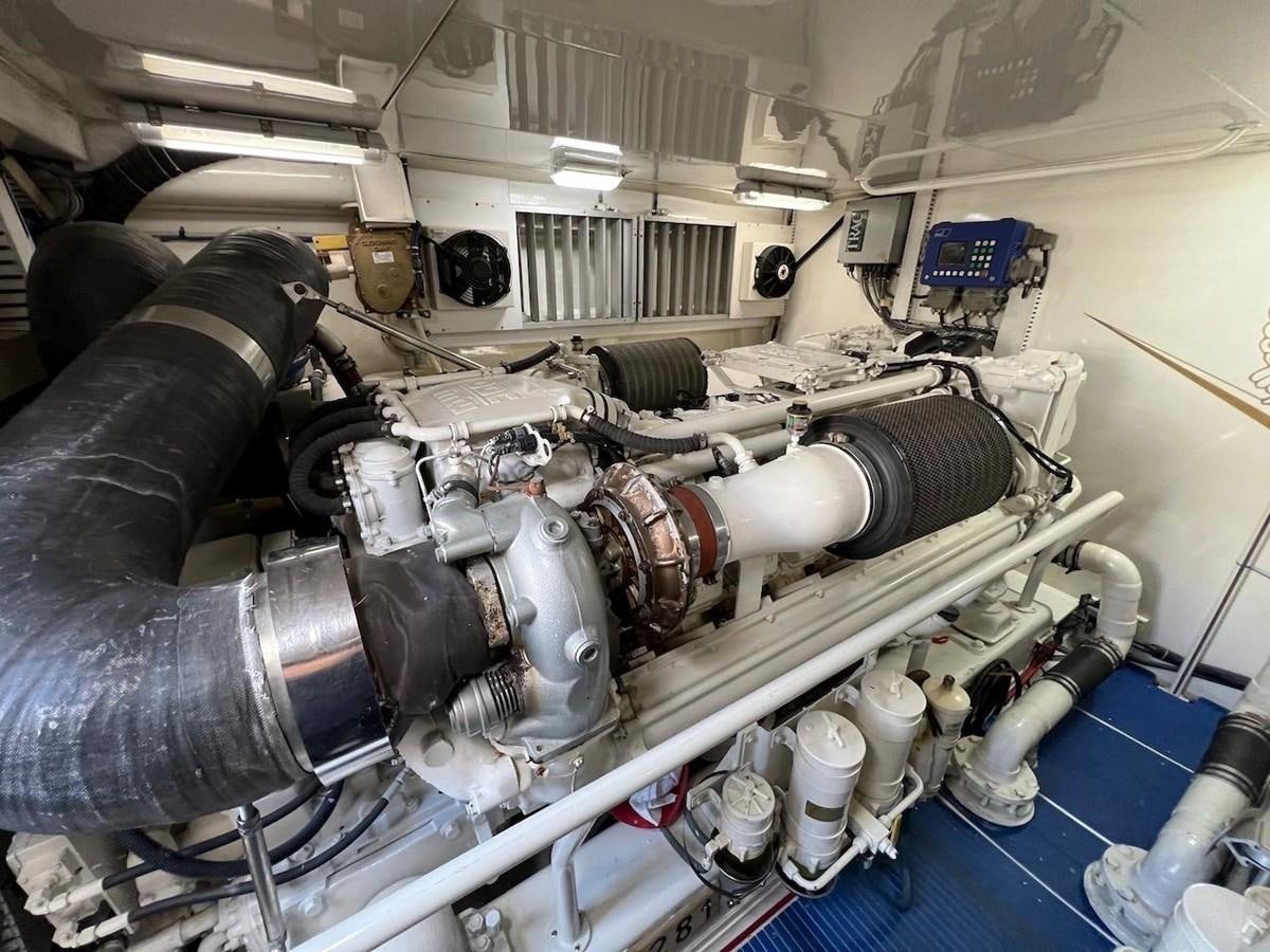 a machine with a large metal pipe aboard BEACH BUM Yacht for Sale