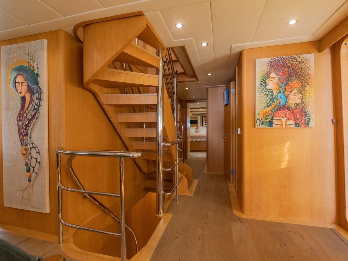 a staircase in a building aboard BANDIDO I Yacht for Sale