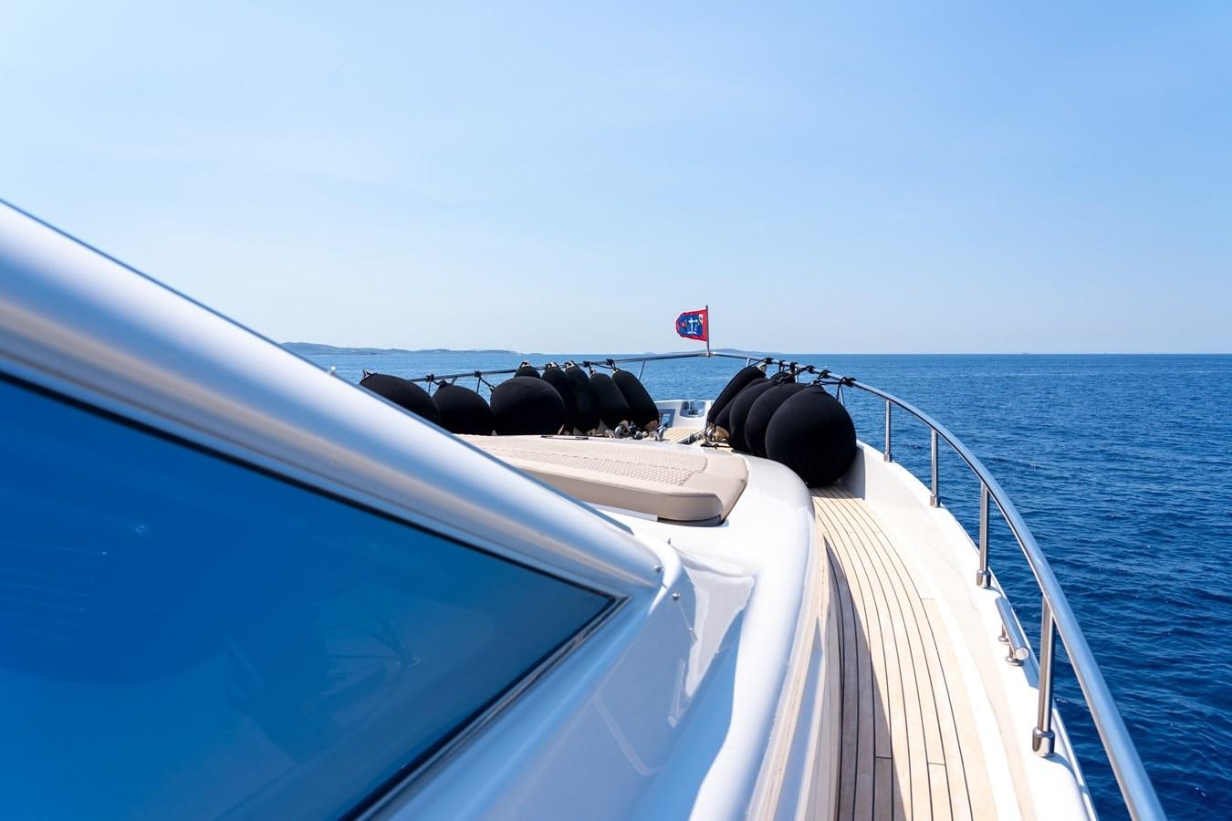 a boat with tires on the front aboard SOFIA D Yacht for Sale