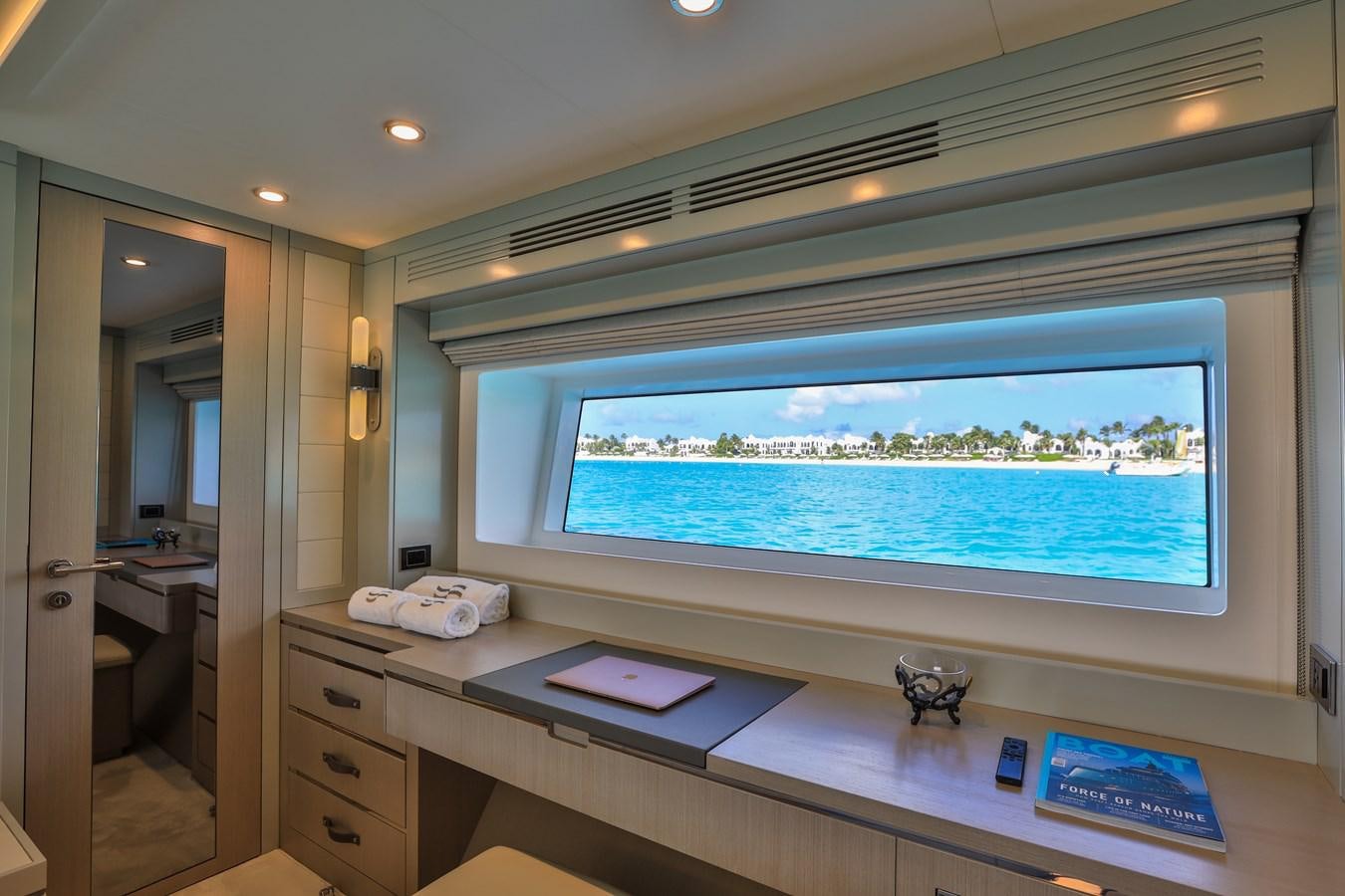 a large flat screen television aboard MY LADY Y Yacht for Sale