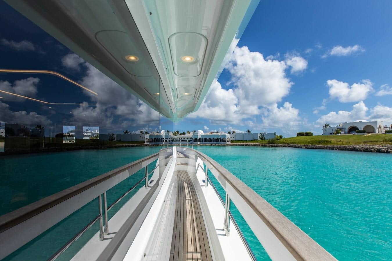 a long bridge over water aboard MY LADY Y Yacht for Sale