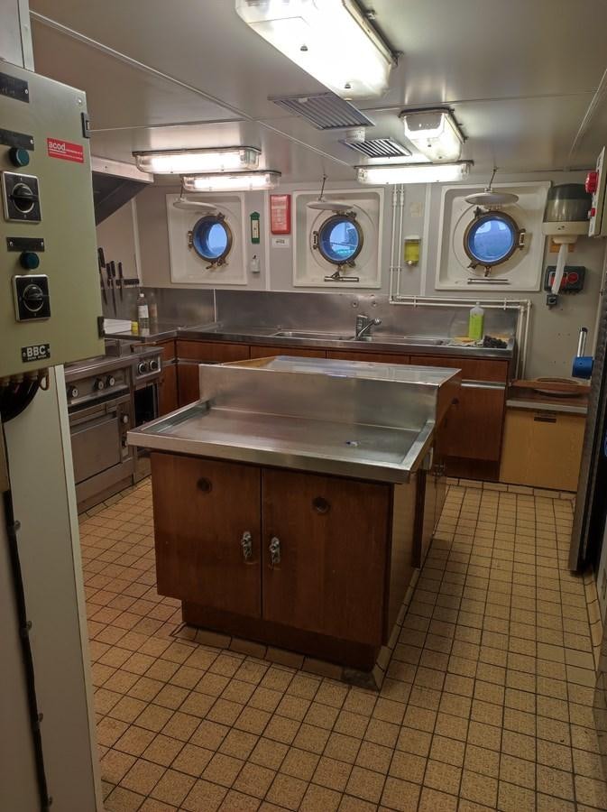 a kitchen with a large oven aboard TE STREEP Yacht for Sale