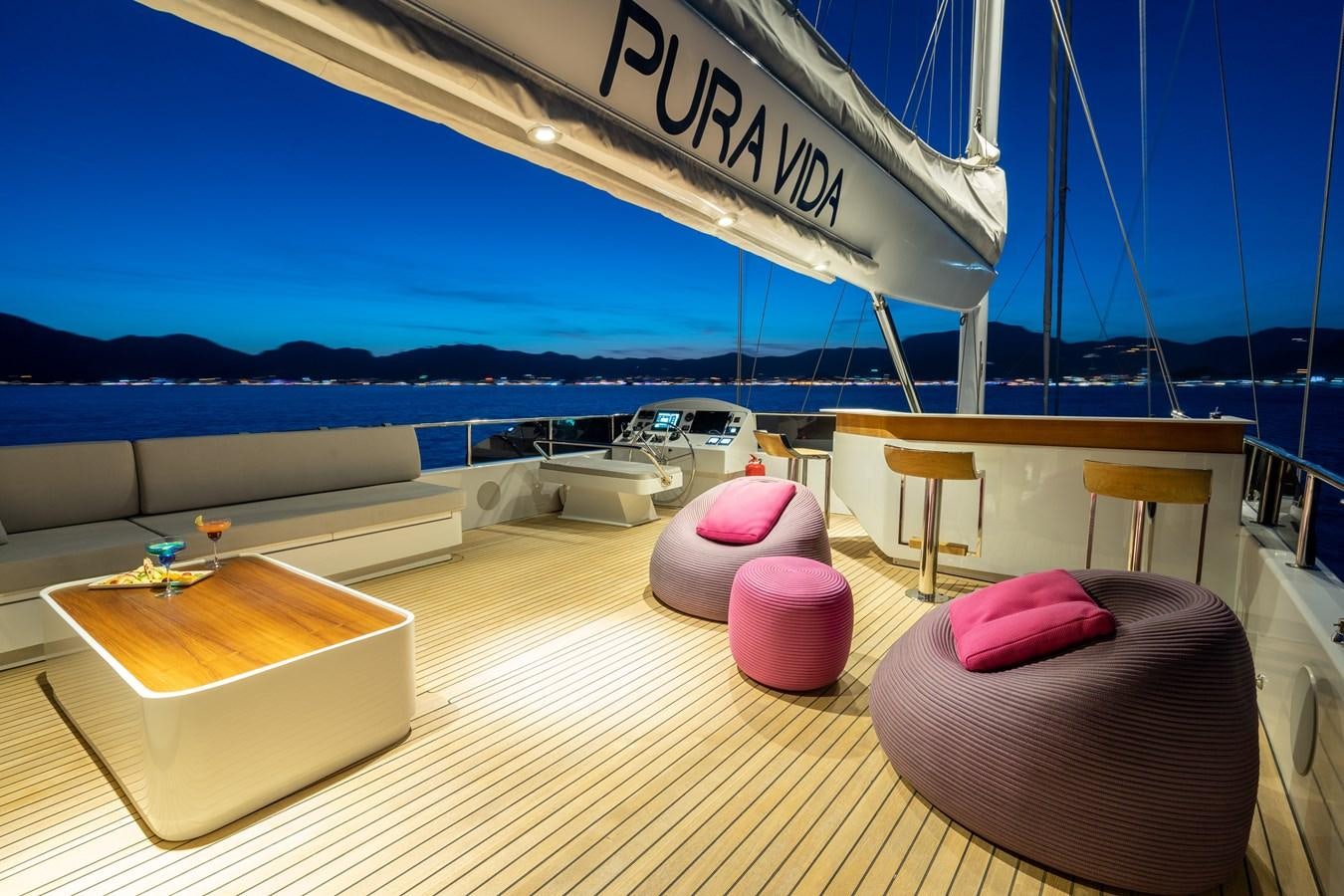 a boat on a body of water aboard PURA-VIDA Yacht for Sale