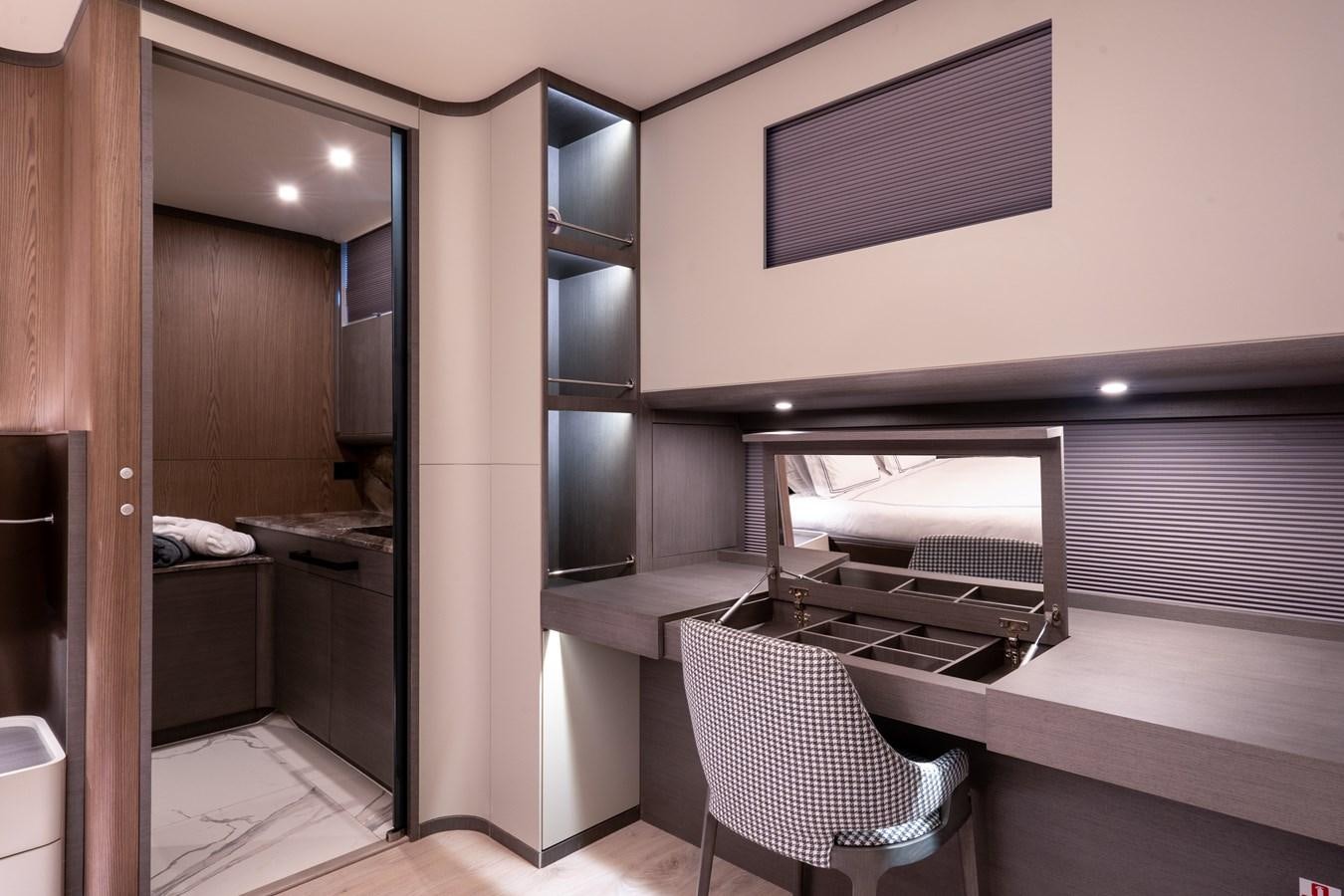 a room with a piano and a chair aboard PURA-VIDA Yacht for Sale