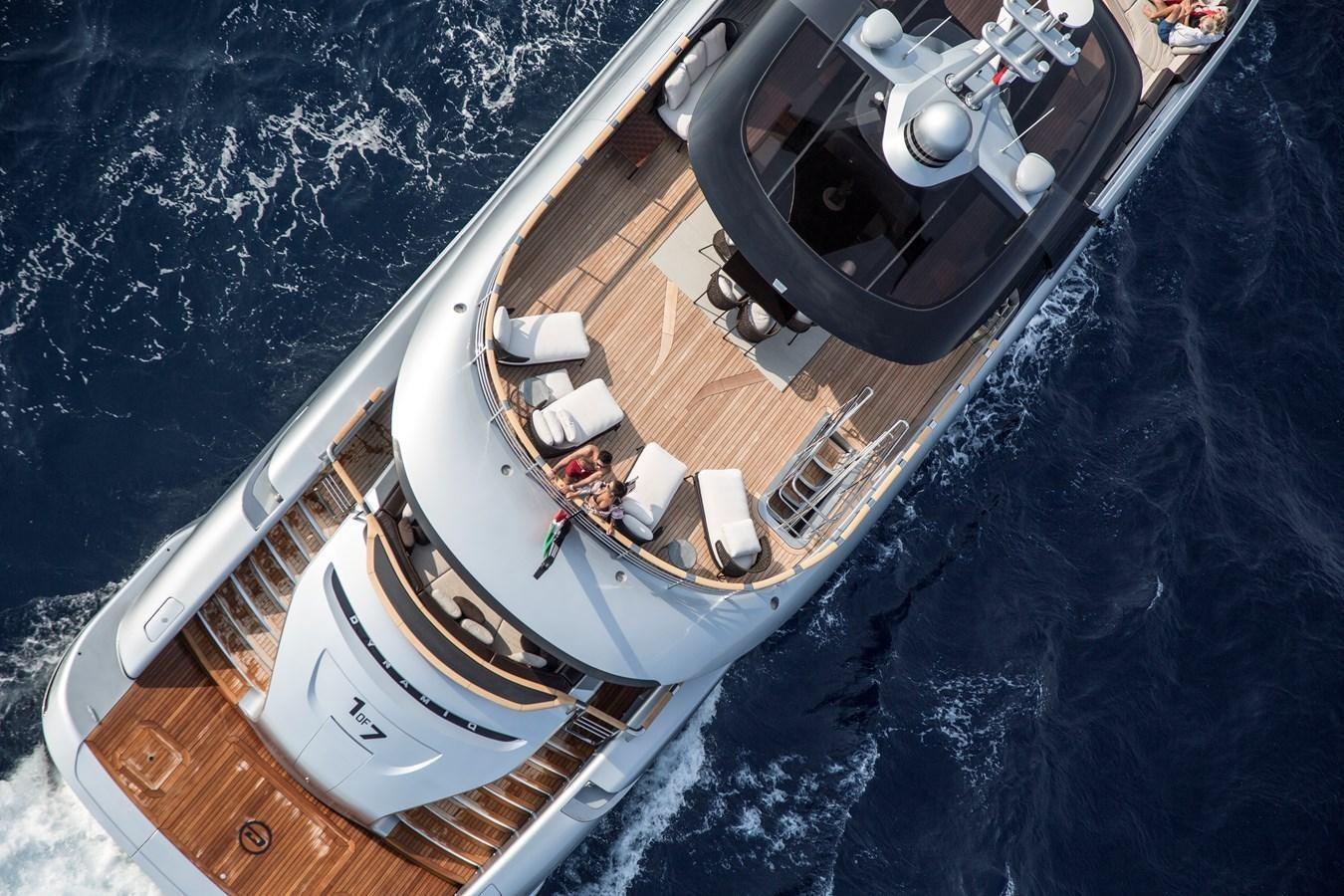 a satellite in space aboard DYNAMIQ GTT 115  Yacht for Sale