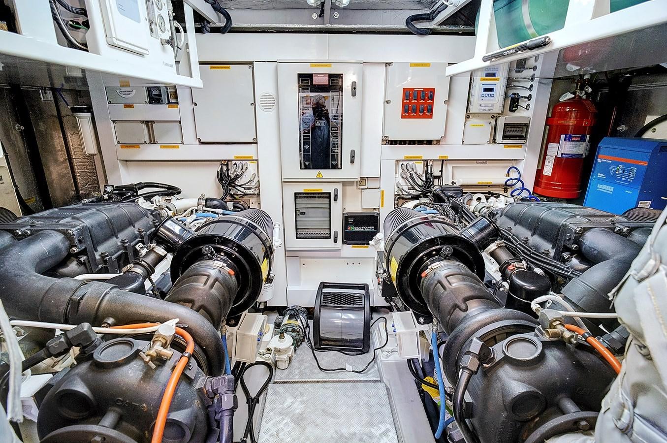 a room with machinery aboard MISTY K Yacht for Sale