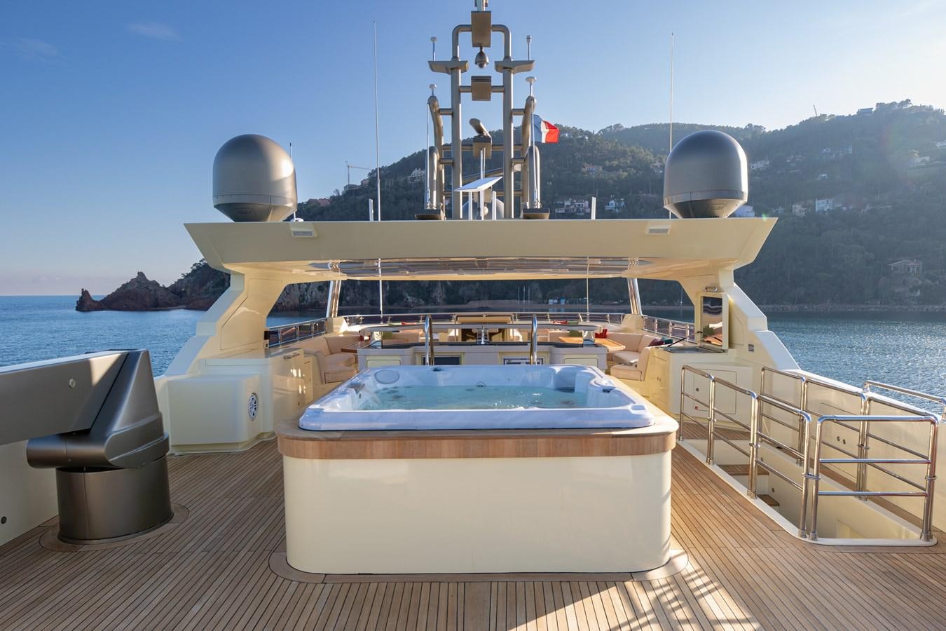a boat on a dock aboard LADY TAHITI Yacht for Sale