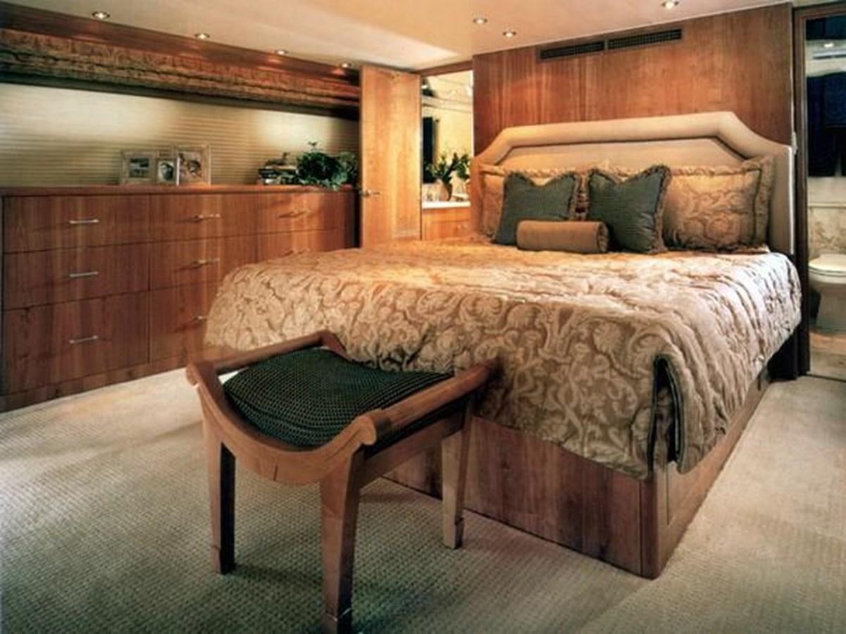 a bed in a room aboard VITA BREVIS Yacht for Sale