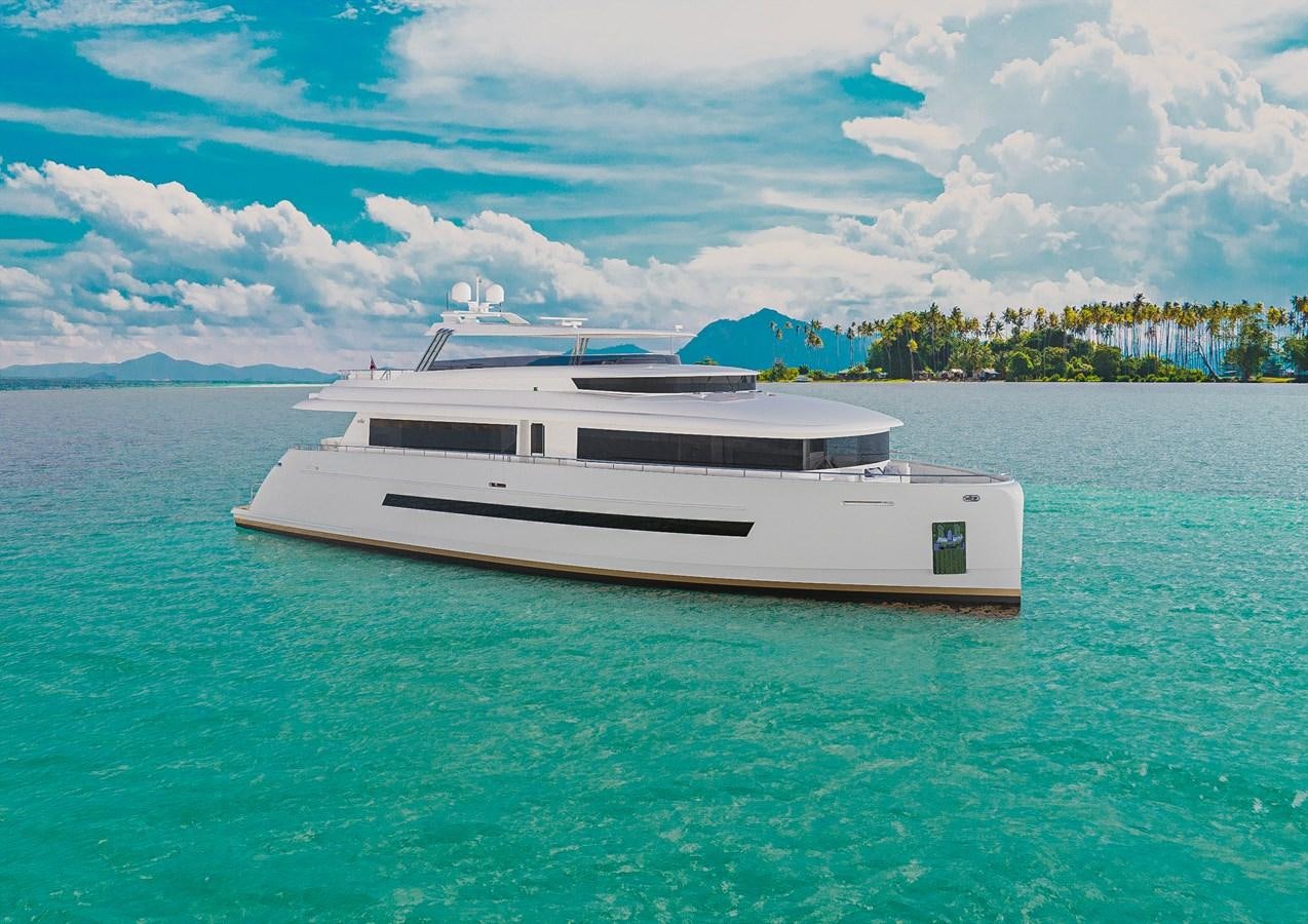 a boat in the water aboard STELLARONE AL108 Yacht for Sale