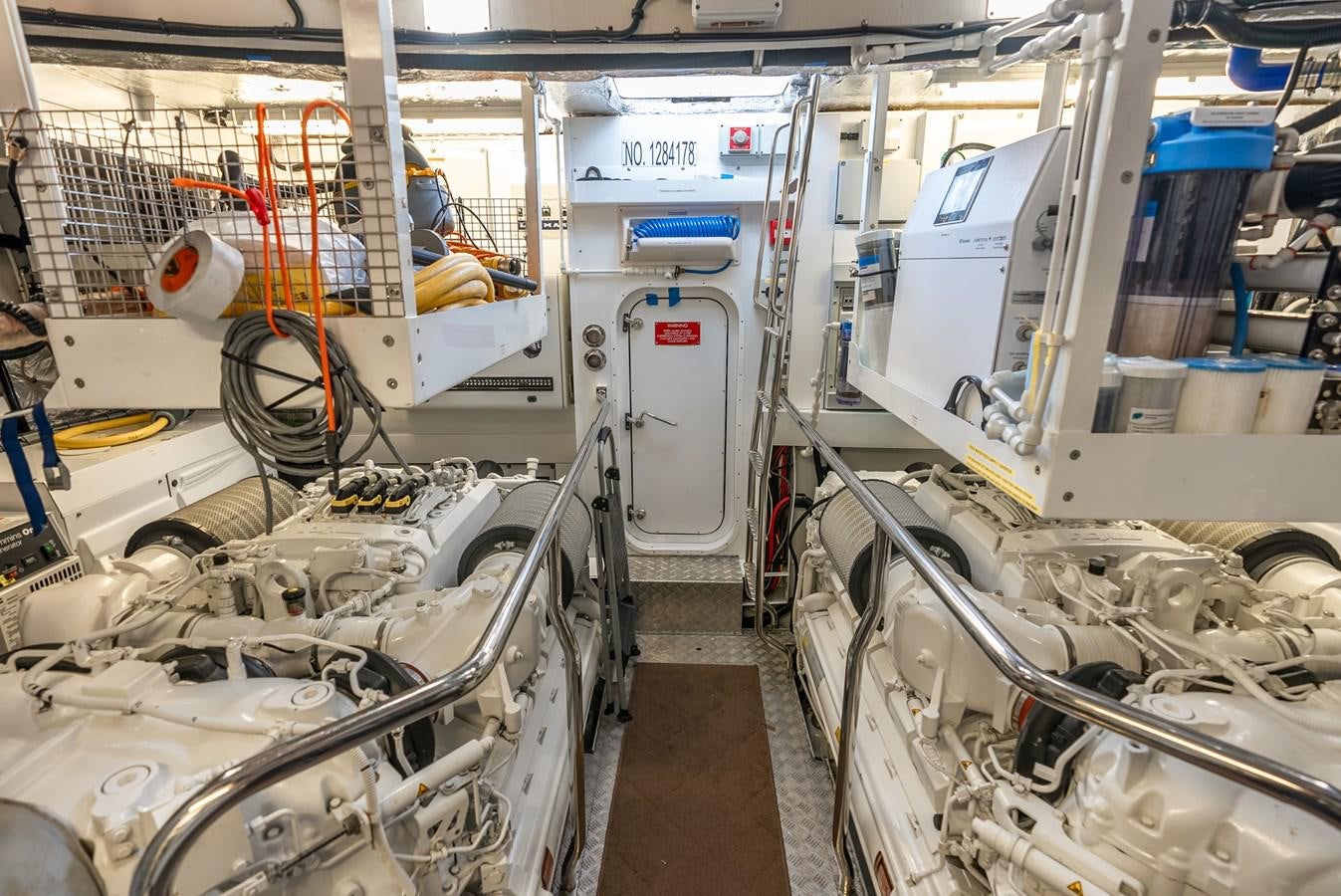 a room with machinery aboard F5 Yacht for Sale